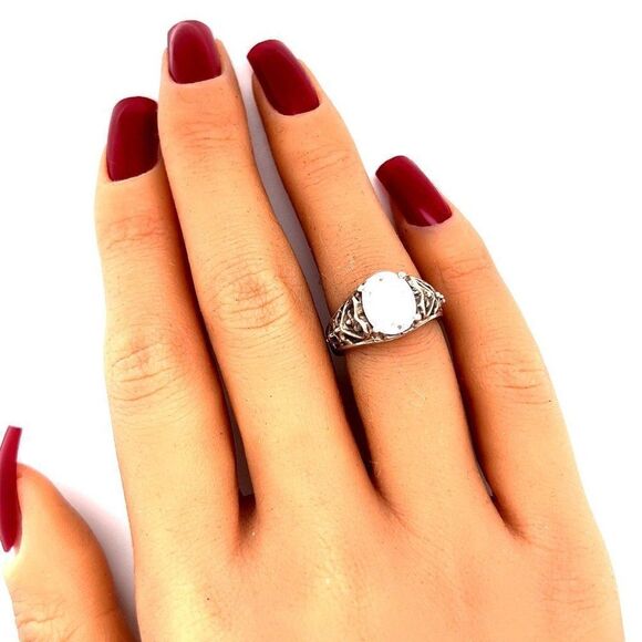 Sparkling Large Cz Silver 925 Ring - Picture 6 of 7